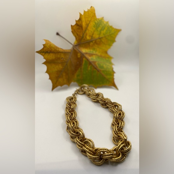 Erwin Pearl Signature Gold Tone Braided Necklace Vintage Elegance - Picture 8 of 9